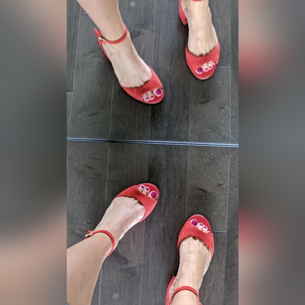 Sam Edelman Ankle Strap Heels in Blood Orange Size 7